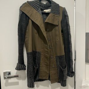 Thread & Supply Olive Green/Gray Sweater Cargo Jacket